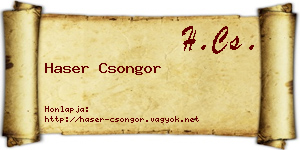 Haser Csongor névjegykártya